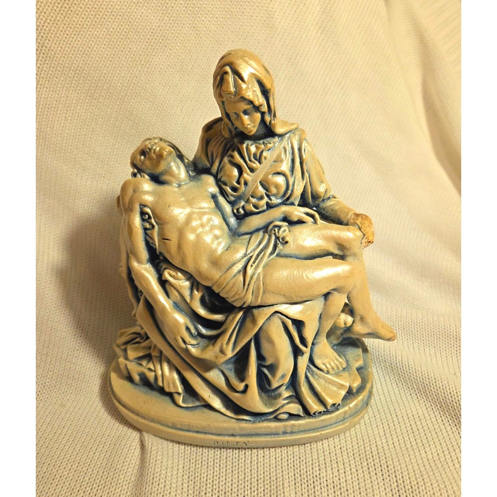 Pieta Virgin Mary Holding Jesus Ceramic Figurine Statue, Christianity